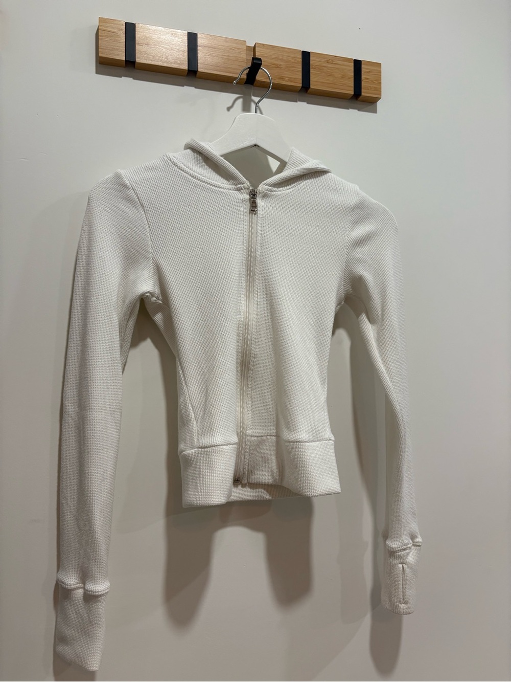 Gilly Hicks White Hooded Zip-Up Utility Jacket